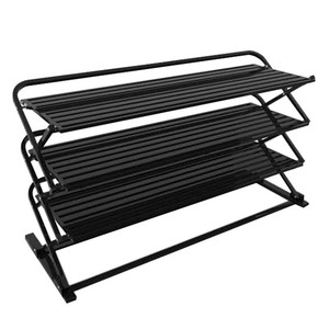 Three Layer <b>Foldable</b> <b>Shoe</b> <b>Rack</b> Carbon Steel Metal Storage Holder Rectangular Standing Type For Closet <b>Shoes</b> 10-20 Pairs - Product Image 4