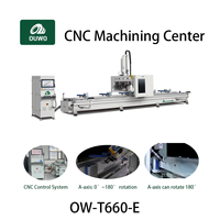 Centre d'usinage CNC 4 axes OUWO 7000 mm pour le perçage, le fraisage et le chanfreinage de profilés en aluminium robustes pour l'industrie des fenêtres et des portes