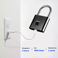2026 Neues Design USB-Aufladbares Wasserdichtes Fingerabdruck-Smart-Schloss Schlüsselloses Vorhängeschloss für Türen, Boxen, Taschen, Koffer für Glas-/Aluminiumtüren