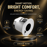 Spot LED COB à détection humaine en aluminium, design moderne et minimaliste de luxe, ultra-lumineux, respectueux des yeux, encastré pour hôtel