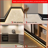 Plinthe de sol éclairée par LED en alliage d'aluminium - Design moderne, accessoires de revêtement de sol imperméables pour usage hôtelier
