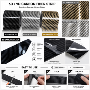 Cinta de Fibra de Carbono Brillante de 15 mm, 50 mm, 75 mm de Ancho, Rollo Autoadhesivo para Automóviles, Computadoras Portátiles, Cámaras y Cascos - Product Image 1