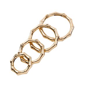 Mosquetão de Metal em Formato de Bambu de Zinco, Ecológico, Redondo, com Trava de Mola, para Chaveiro - Product Image 2