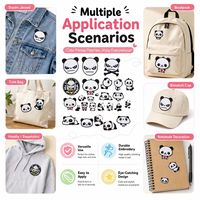En gros, Patchs brodés thermocollants et à coudre, motifs Panda, Ours Hip Hop, Crâne Agresif, Animaux Mignons Kawaii
