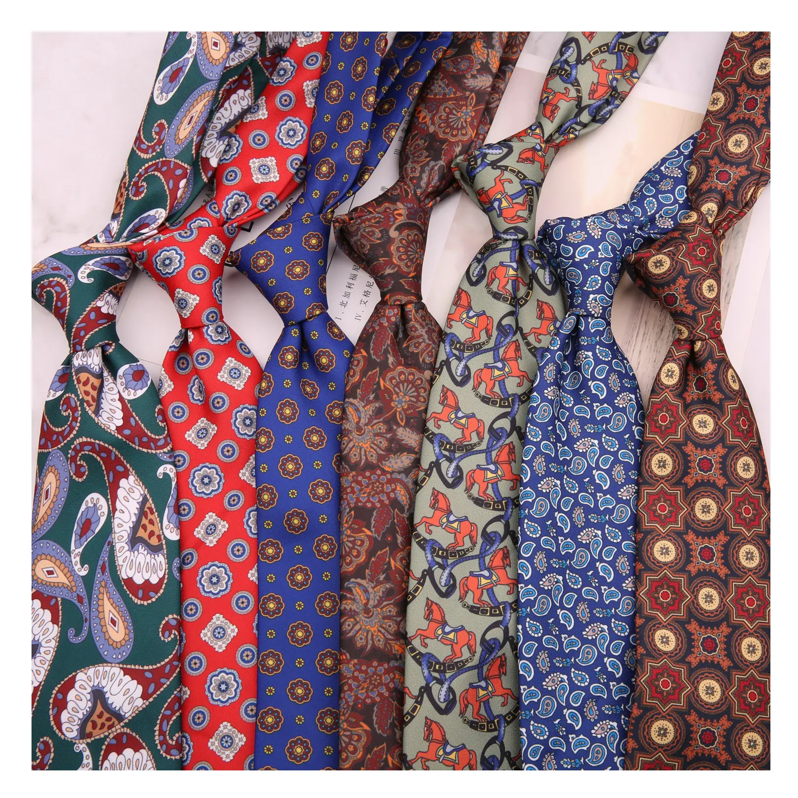 Супер горячая Распродажа полноразмерные галстуки с цветочным принтом модные брендовые Мужские галстуки с принтом женские шелковые галстуки