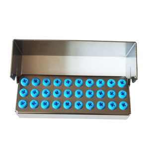 Hot Selling 30-Hole Dental Bur Holder Stainless Steel Body Silicone Holes Multi-Purpose Oral Hygiene Dental Specific - Product Image 1