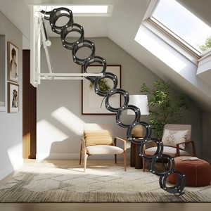 Système d'escalier escamotable pour grenier en parfait état, <span class=keywords><strong>trappe</strong></span> <span class=keywords><strong>de</strong></span> toit <span class=keywords><strong>coulissante</strong></span> pour les magasins <span class=keywords><strong>de</strong></span> détail, les hôtels et les usines <span class=keywords><strong>de</strong></span> fabrication - Product Image 4