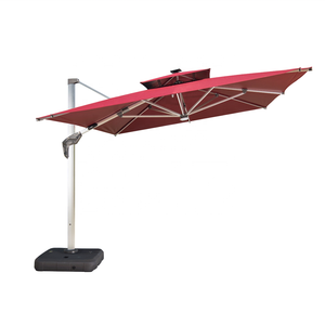 Parasol cantilever de 3,6 m à énergie solaire avec base et éclairage LED pour patio, jardin et mobilier d'extérieur - Product Image 4