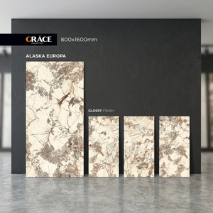 Aeroni Grey 800x1600mm Polished Porcelain Floor And Wall <b>Tiles</b> Grey Marble Design 80x160cm - Product Image 2
