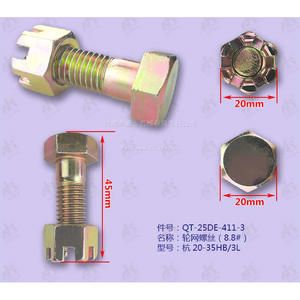 8.8 #   Accessoires pour chariot élévateur en acier, boulons de jante avec écrou fendu M12, suspension 20-35HB/3L pour voitures 25DE-411-3 - Product Image 1