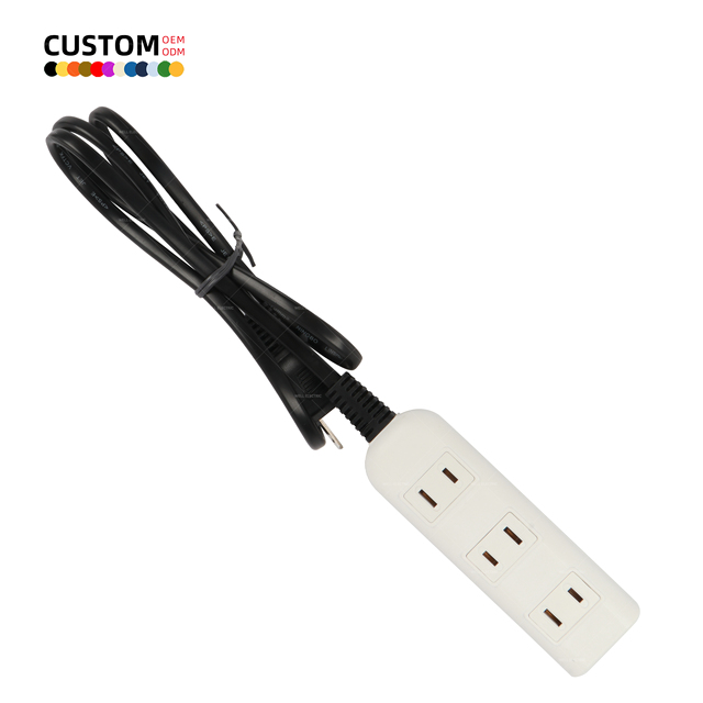 Linsheng 12A 6 Outlets Power Strip White Portable Small Extension Sockets for Travel