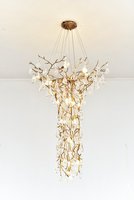 Grand lustre suspendu en laiton à branches d'arbre, design moderne, éclairage d'intérieur, luminaire décoratif de plafond, idéal pour un grand hôtel, MD87001, mpx MEEROSEE