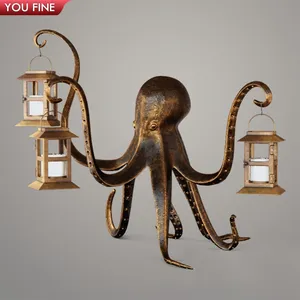 Individuele Brons Octopus Lamp Sculptuur