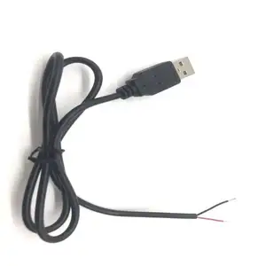 2core 26AWG USB 2.0 to Pigtail wire end open data charging power cable
