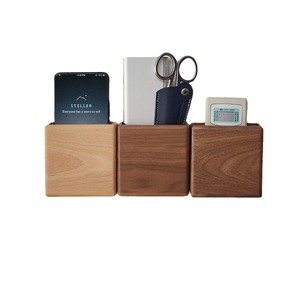 Solid Wood <b>Wall</b> <b>Mounted</b> <b>Storage</b> Box Rectangle Punch Free <b>Wall</b> <b>Storage</b> For Remote Phone Accessories - Product Image 5