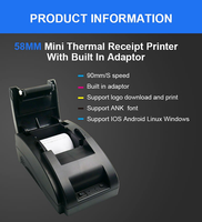 Imprimante thermique portable 58 mm pour reçus – Idéale pour l'impression compacte en commerce de détail, la gestion des listes de produits et les fournitures professionnelles en gros