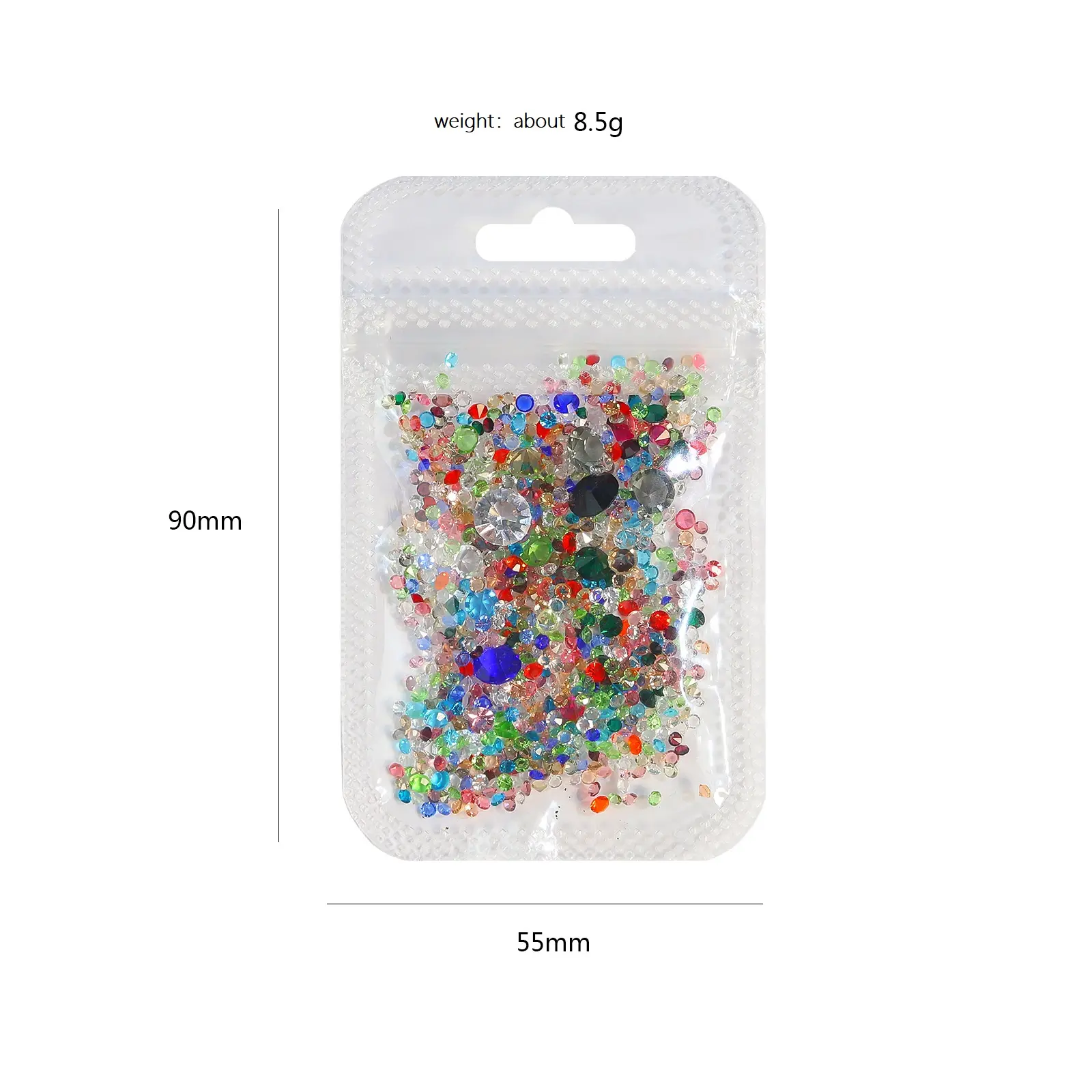 Hoge Kwaliteit Materiaal Zakken Glas Steentjes Platte Rug Crystal Nail Accessoires Nagel Stickers