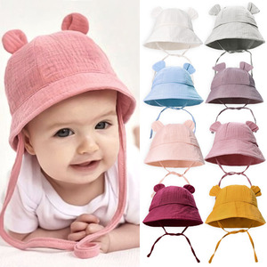 2025 estate cappello da sole stile moda per bambini nuovo cappello da bambino con orecchie piccole Design con più opzioni di colore all'ingrosso - Product Image 1