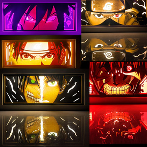 3D Anime Light Box Cartoon Paper Carving Lamp Anime Night Light Wall Art Painting Home Decor