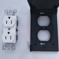 Boîtier de protection pour prise électrique extérieure à un seul bouton, noir, résistant aux intempéries, homologué UL Barep