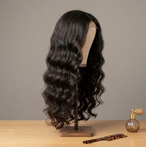 Peluca de Cabello Humano Largo y Ondulado Directo de Fábrica, 100% Cabello Humano Virgen, Color Negro Natural, Peluca de Ondas Suaves con Volumen Completo para Salón de Belleza - Product Image 1
