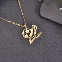 Collier pendentif de football personnalisé Qiuhan OEM/ODM, collier en acier inoxydable 18K, collier significatif, cadeau de bijoux pour garçons et hommes