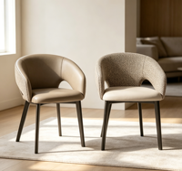 Chaise de salle à manger moderne faite à la main avec dossier souple et minimaliste pour la maison, le bureau, la chambre, le salon, l'hôtel et la restauration