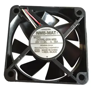 NMB 60x60x15mm 24V DC 0.18A 2406RL-05W-M59 13.7CFM 4200RPM 6015 6cm Wire Leads Inverter Small Axial Cooling Fan