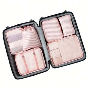 Juego de 6 Cubos Organizadores de Equipaje de Poliéster Estilo Casual, Ahorro de Espacio para Bolsas y Ropa con Cierre de Cremallera - Product Image 2