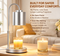 Lampe chauffe-bougie avec minuterie et variateur d'intensité, réglable en hauteur, cadeaux pour maman, décoration d'intérieur, argent