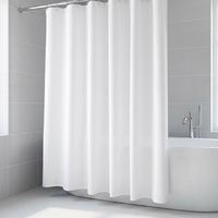 Rideau de douche en tissu polyester blanc uni, moderne, luxueux, écologique, lavable en machine, jacquard, lourd, hydrofuge