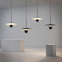 Lampe led suspendue en aluminium, design nordique, noir, rond, moderne, pour chambre à coucher, restaurant, cuisine, bar
