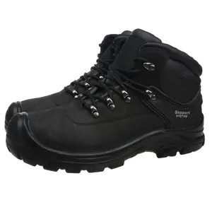 Security supplier rubber sole dms boots waterproof toe protector leather work safety shoes