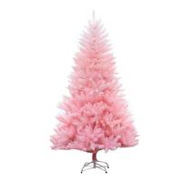9 Fuß im Freien künstliche PVC rosa Fee Flock ing Weihnachts baum mit LED-Licht