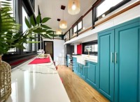 Mobil-home de camping extérieur à 2 étages, préfabriqué, mobile, pour utilisation en voiture ou comme villa, structure en acier léger, design contemporain 4