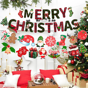 DAMAI New Arrival Custom Printed Hanging Paper Flags Garland Fireplace Wall Background Photo Props Merry Christmas Party <b>Banner</b> - Product Image 1