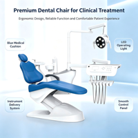 Fauteuil dentaire ergonomique réglable avec lampe d'opération pour usage dentaire humain, traitement des dents et gestion des maladies buccales