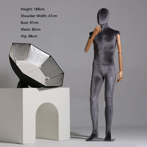 Maniquíes de Exhibición al por Mayor, Maniquíes Masculinos con Brazos Flexibles de Madera, Maniquí de <span class=keywords><strong>Cuerpo</strong></span> <span class=keywords><strong>Entero</strong></span> de Lino para Exhibición de Ropa - Product Image 5