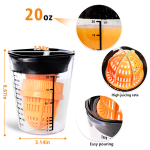 <span class=keywords><strong>Presse</strong></span>-<span class=keywords><strong>agrumes</strong></span> et extracteur de jus 3-en-1 citron et lime avec tasse doseuse intégrée 20oz, facile à presser, stocke le jus restant, compatible lave-vaisselle - Product Image 3