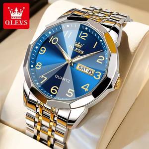 Montre Homme Étanche 9970, Montre à Quartz Numérique pour Homme, Montre-Bracelet en Acier Inoxydable Lumineuse, Date et Jour de la Semaine - Product Image 1
