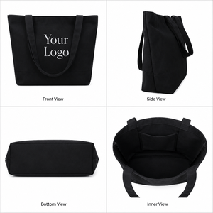 Sac fourre-tout en toile de coton surdimensionné pour femme avec logo personnalisé, sac à bandoulière réutilisable et résistant, respectueux de l'environnement - Product Image 4