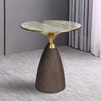 XTCFZ-009 Moderne Gold-Edelstahlbeine Marmorplatte runder Wohnzimmer-Haushaltsmöbel Luxus Seiten-Center Couchtisch