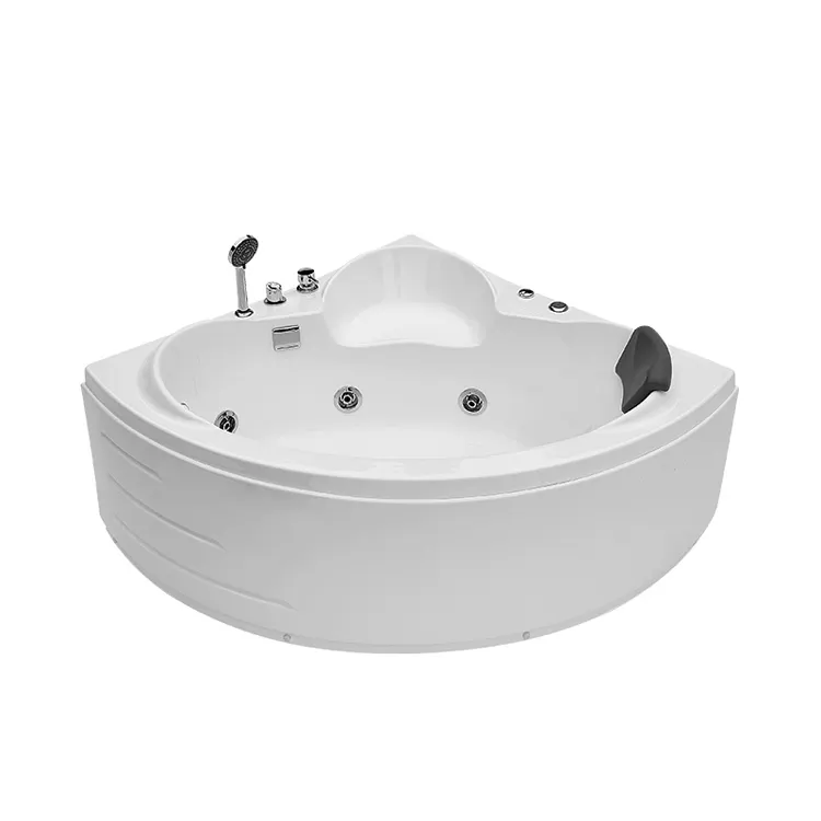 Hot sale free standing acrylic bath tub mini size adults eco-friendly luxury corner Air bubble massage bathtub