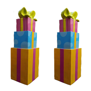 Cajas de Regalo Navideñas Grandes de Fibra de Vidrio, Decoración Comercial Apilable para Regalos, Piezas de Regalo Navideñas Hechas a Mano, Decoración Festiva - Product Image 5