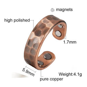 Tamanho personalizado Pure Copper Wedding Party Anniversary Jewelry Ring Estilo Clássico Punho Aberto para Arthritis Joint Pain Relief Melhor - Product Image 3