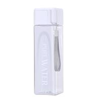 Bouteille d'eau de voyage carrée en plastique portable à double paroi, anti-fuite, avec logo personnalisé, idéale pour toutes les occasions