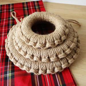 Ensemble de supports pour casseroles en corde de chanvre de style japonais, grands, moyens et petits, ronds, isolants thermiquement, pour la cuisine et la table à manger - Product Image 3