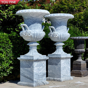 YOUFINE Jardinière classique en marbre personnalisable de grande taille, sculpture européenne, pot à fleurs de jardin avec décoration paysagère extérieure - Product Image 2