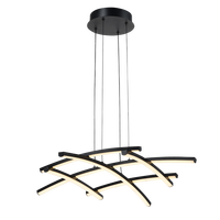 Luminaire suspendu LED moderne en aluminium sur mesure, design artistique, minimaliste, linéaire, élégant, pour salle à manger, salon