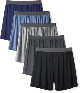 <span class=keywords><strong>Slip</strong></span> Boxer da <span class=keywords><strong>Uomo</strong></span> in Morbida Viscosa di Bambù Lavorata a Maglia, Comodi per il Relax e il Sonno, con Logo in Vita, Intimo all'Ingrosso - Product Image 1
